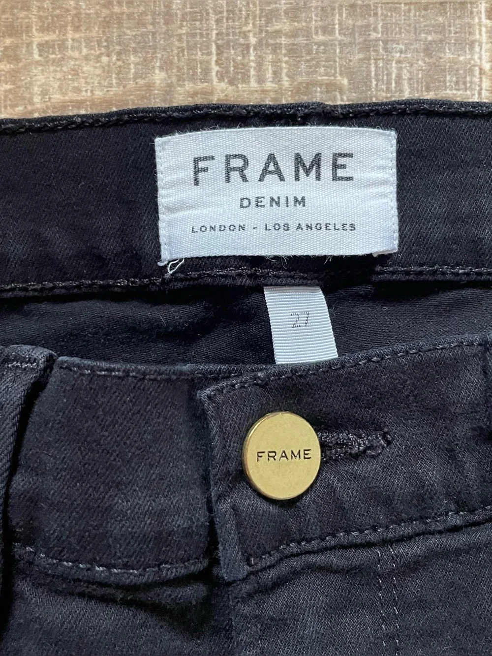 FRAME Le Skinny de Jeanne Film Noir Black Jeans Womens 27 Ankle Stretch USA - Picture 6 of 11